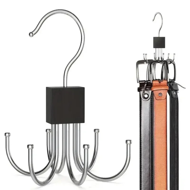 360° Rotating Belt Hanger Hook Durable Metal Belts Rack Organizer for Belts Scarves Bras Ties Home Dorm Storage Hangers