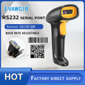 EVAWGIB Handheld Wired QR Barcode Scanner 1D Laser 2D Bar Code Reader With USB and RS232 Interface For Serial Connection