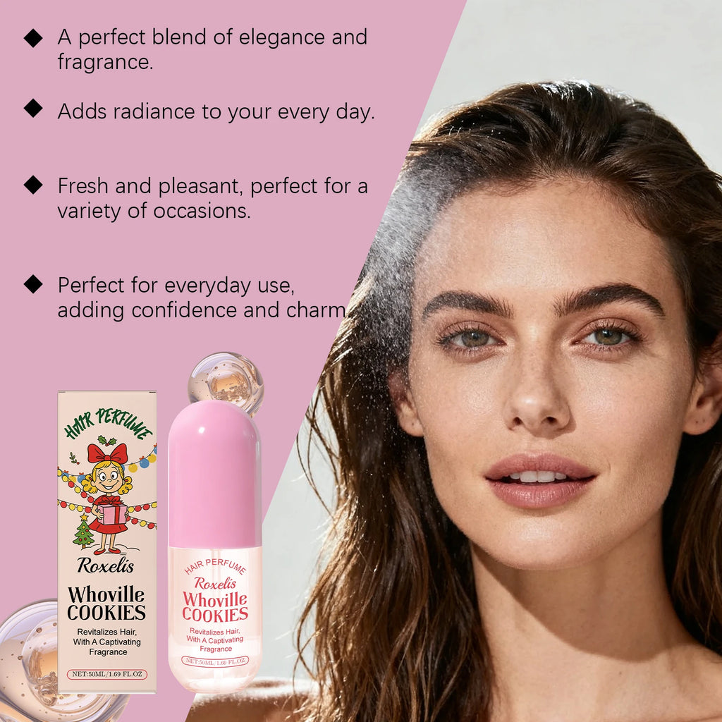 Christmas Cookie Hair Fragrance Spray - Mild Natural Fresh Elegant Light Scent, Daily Portable for Dating