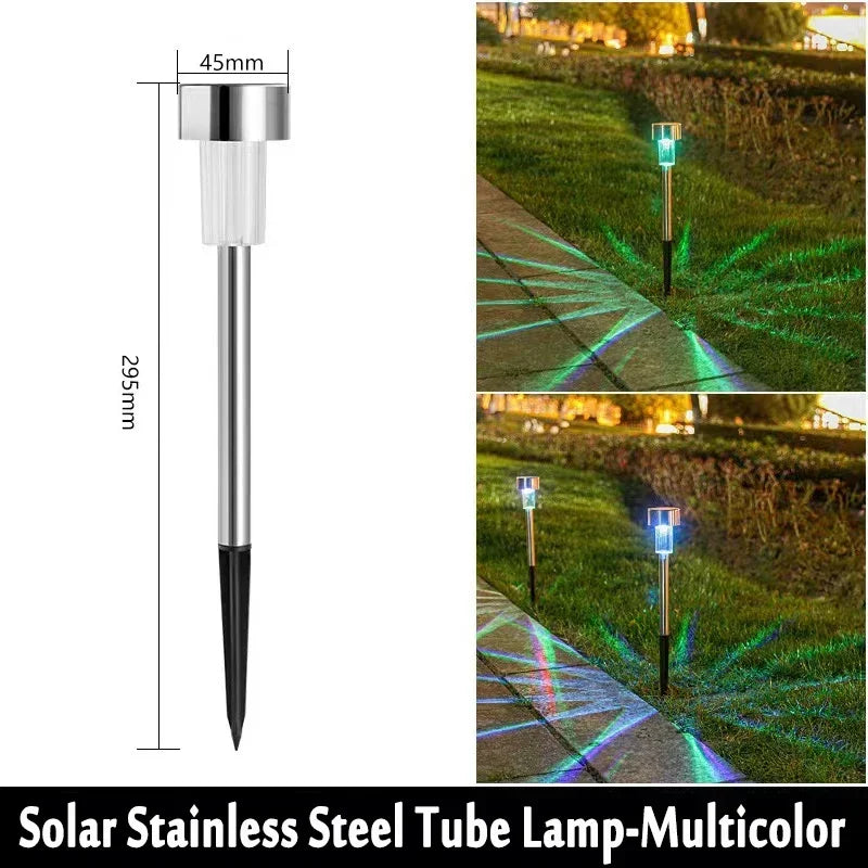 Solar Outdoor Lights New Garden Lamps Powered Waterproof Landscape Path for Yard Backyard Lawn Patio Decorative LED Lighting