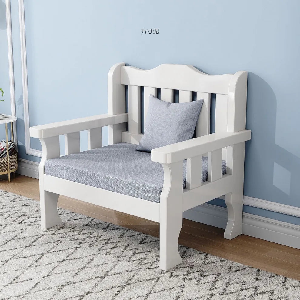 Solid wood bench combination sofa small apartment simple leisure living room retro balcony new Chinese style office wooden sofa