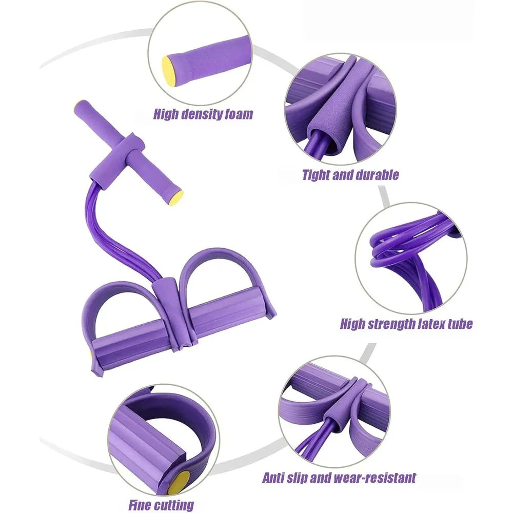 6 Tubes Resistance Band Set Multifunctional Workout Exercise Bands with NBR Comfort Handles Home Fitness Training Equipment