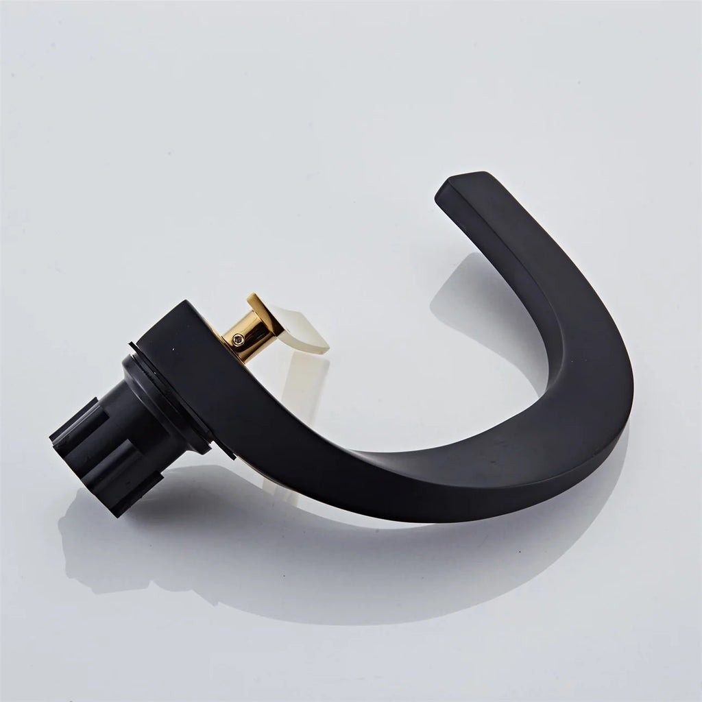 Basin Faucet  Brass Hot and Cold Wash Basin Faucet White with Gold Bathroom Basin Modern Minimalist Creative Faucet PP-12085