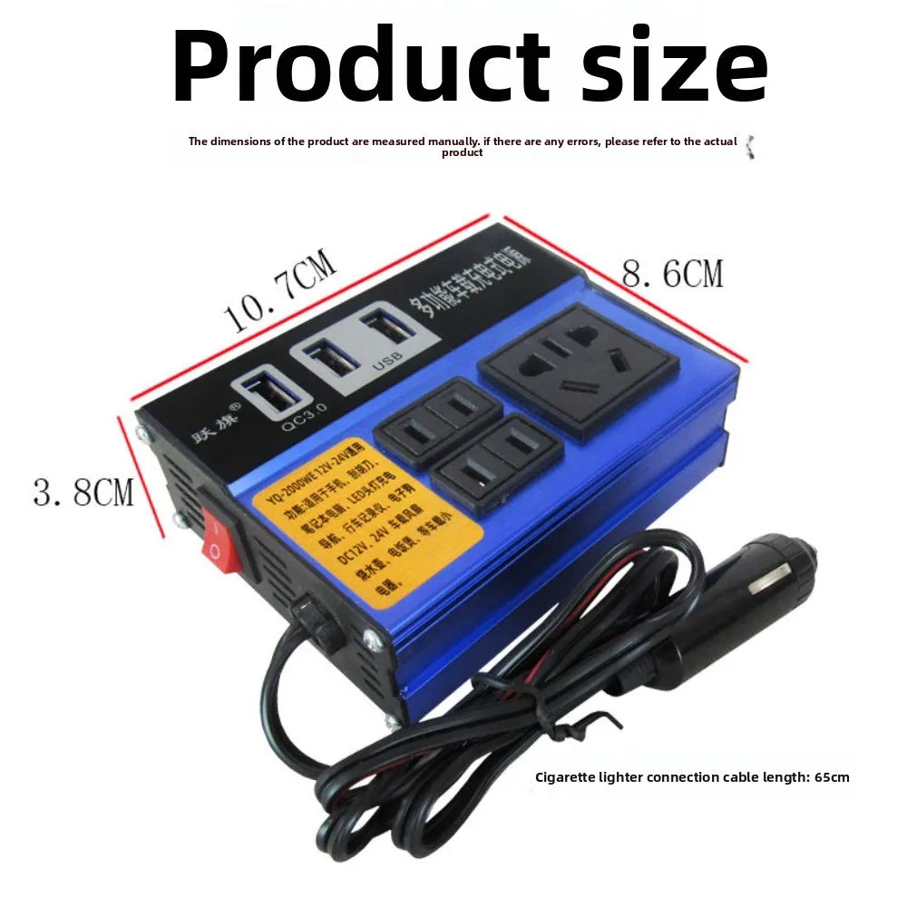 Car Electric Energy Inverter Efficient Conversion Strong Compatibility Power Converter For Vehicle Truck SUV Boat Use