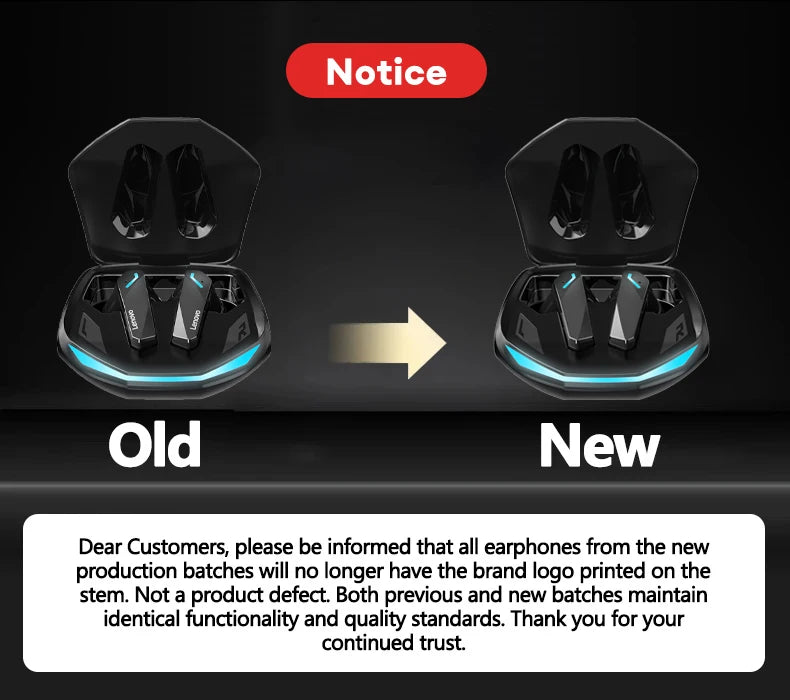 Original Lenovo New GM2 Pro Gaming Headset LED Digital Display Wireless Sport Earbuds HD Call Low Latency Headphones Waterproof