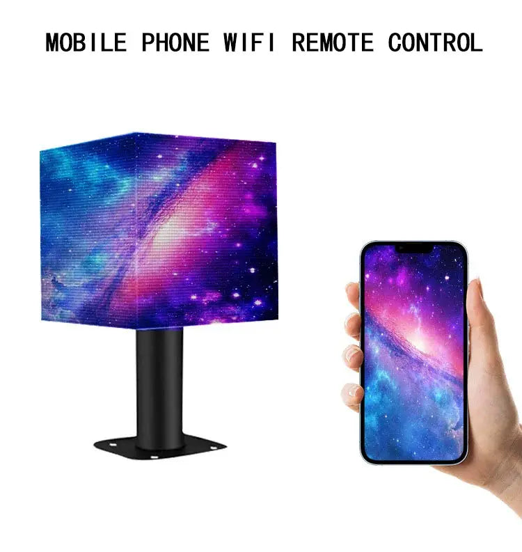 Cube Screen Indoor/Outdoor Electronic Advertising Display with  Hanging Side Seat Mounting Option