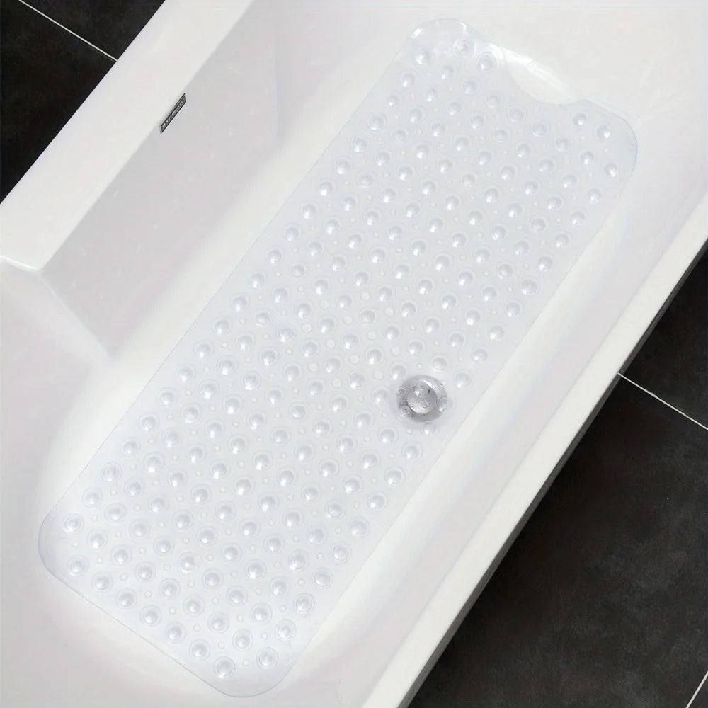 1Pc non-slip shower mat bathtub mat with drain holes and suction cups machine washable household bathroom shower carpet bathroom