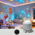 LED Ocean Projector Light, 360° Rotating Dynamic Night Light USB Ambient Light Decorative Lighting For Game,Living Room