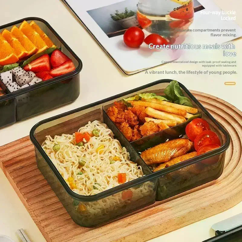 Bento Lunch Box Leak Proof: 2/3 Compartment Lids Food Grade Work School Travel Daily Meal Prep