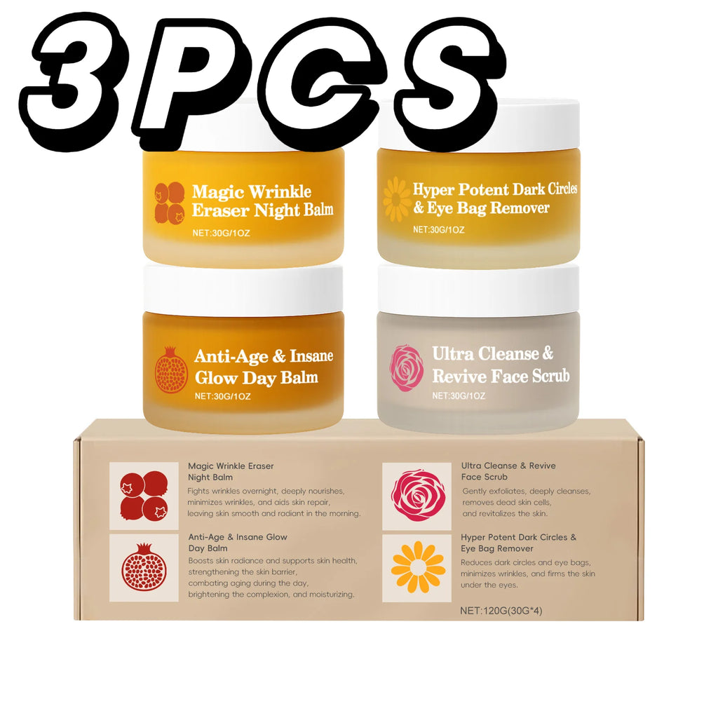 Korean 4in1 Day Night Facial Cream Set Remove Fine Line Shrink Pore Strengthen Firming Lasting Brighten Day Night Eye Care