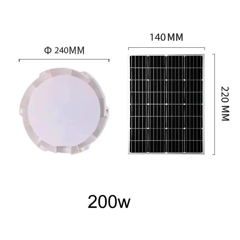 LEDSolar Ceiling Light Indoor Bedroom Corridor Garden Lighting With Remote Control Dimmable Timing Waterproof Solar Ceiling Lamp