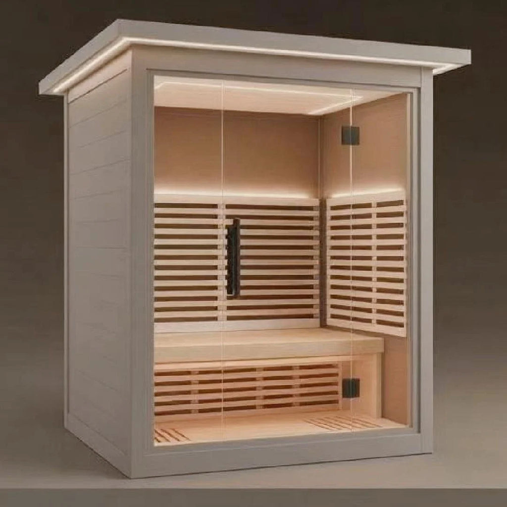 Design Solid Wood Electric Sauna Room Outdoor Smart Dry Steam for 2-6 People Control Panel Heating 5-Year Warranty Customized