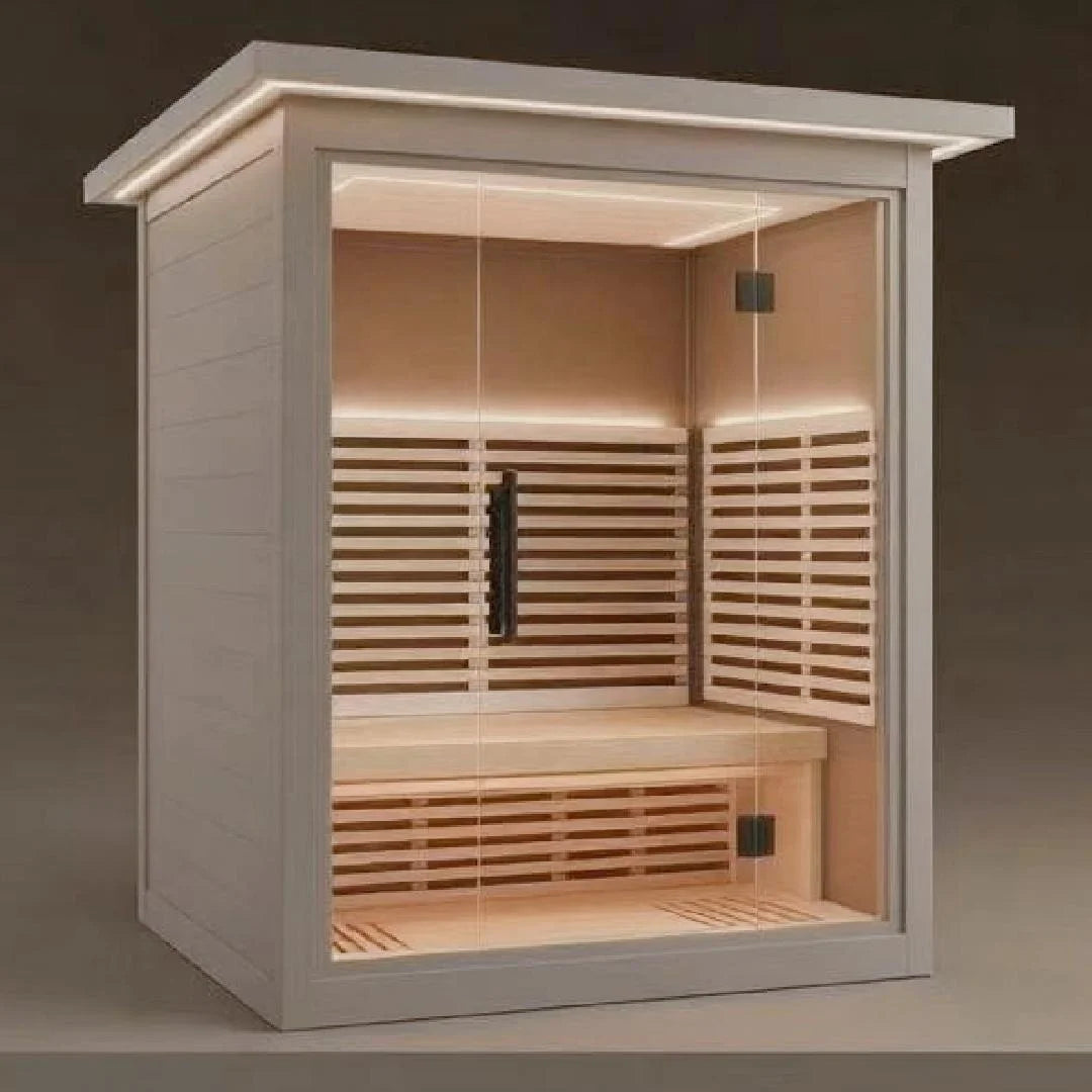 Design Solid Wood Electric Sauna Room Outdoor Smart Dry Steam for 2-6 People Control Panel Heating 5-Year Warranty Customized