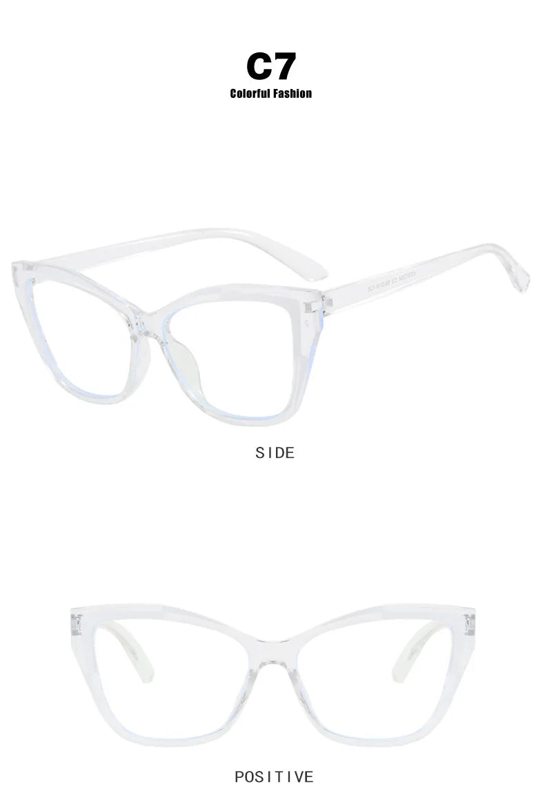 Fashion 2025 Trendy Big Cat Eye Optical Women's Glasses Designer Brand Men Computer Gaming Eye Protection Spectacle Lentes Оч