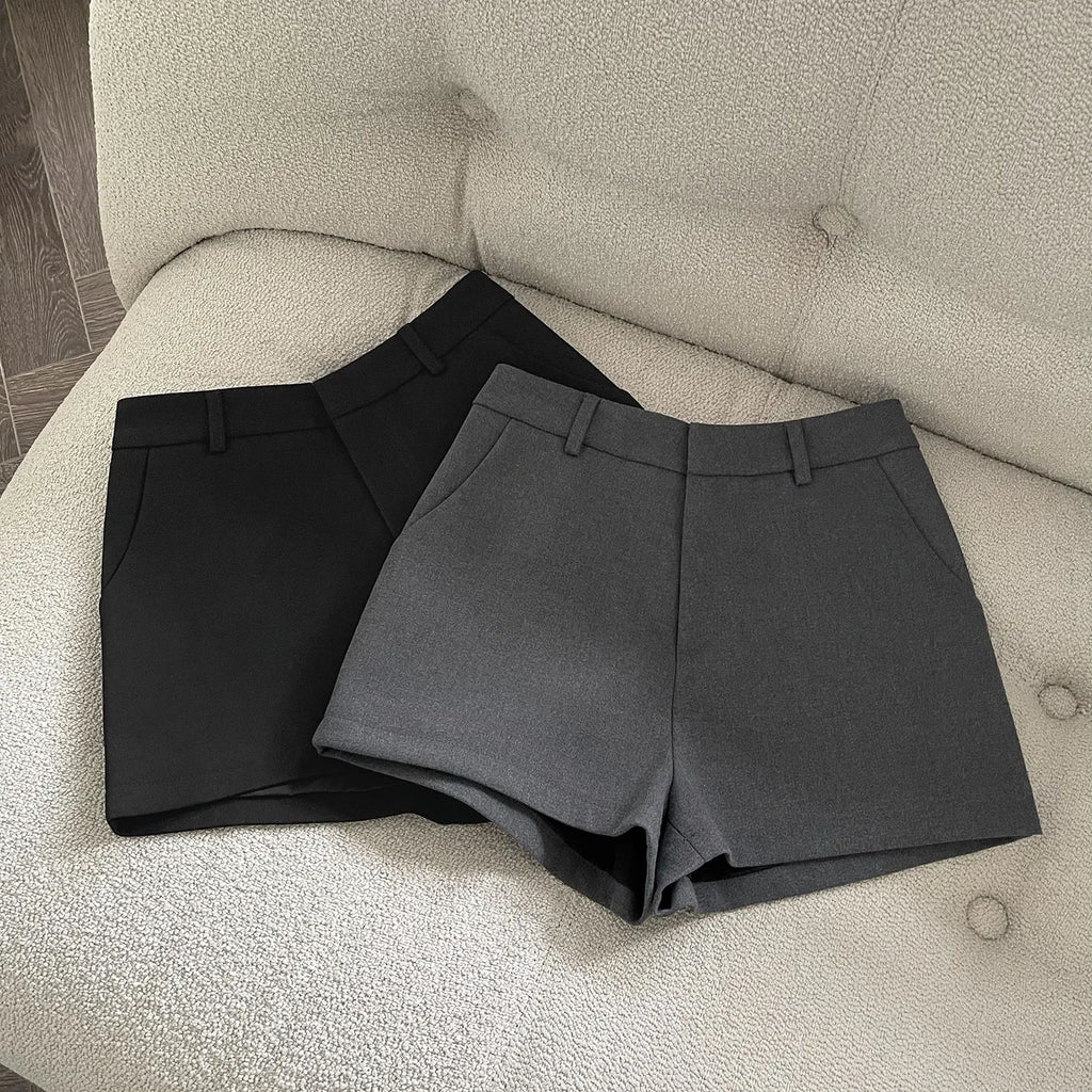 Women's 2026 New Elegant Solid A-Line Wide Leg Shorts Fashion Summer High Waist Korean Pants Casual Office Lady Commute Outfits