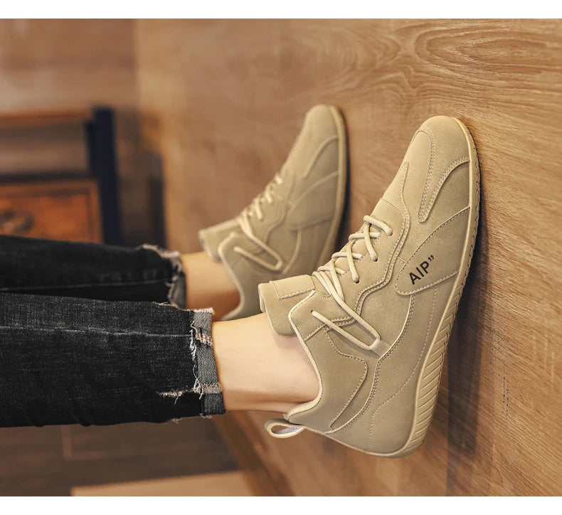 Casual Sport Shoes for Men Retro Leather Surface Soft Bottom Versatile Leisure Board Shoes Autumn Trend Brand Agan Men's Foot...
