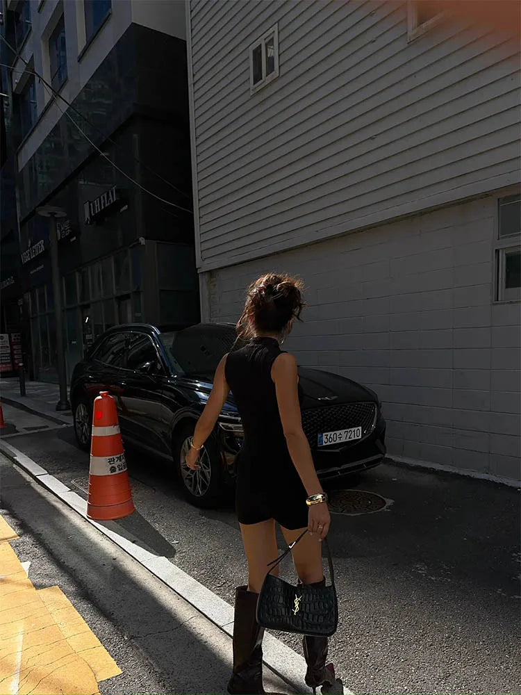 Women's Sleeveless Sports Jumpsuit High Street Invisible Zipper Romper Basic All-Match Female Playsuit for Summer 2026