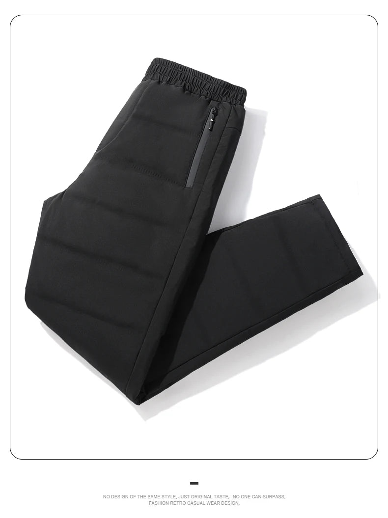 Winter Duck Down Pants Men Minimalist Style Plus Size Down Pants Male Outdoor Windproof Solid Warm Winter Trousers 7XL