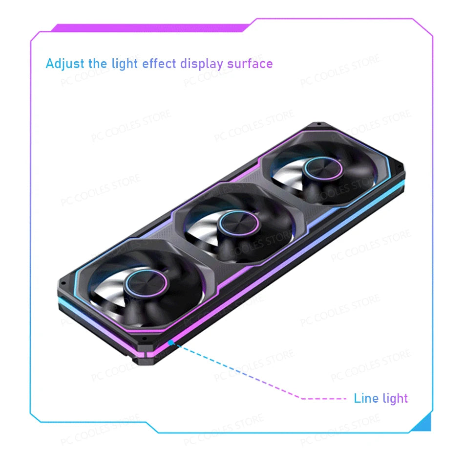 JONSBO XA-120/240/360 PC Case Fan Three Sided Mirror 5V/3Pin ARGB Fan Integrated Cold Exhaust Cooling Fan