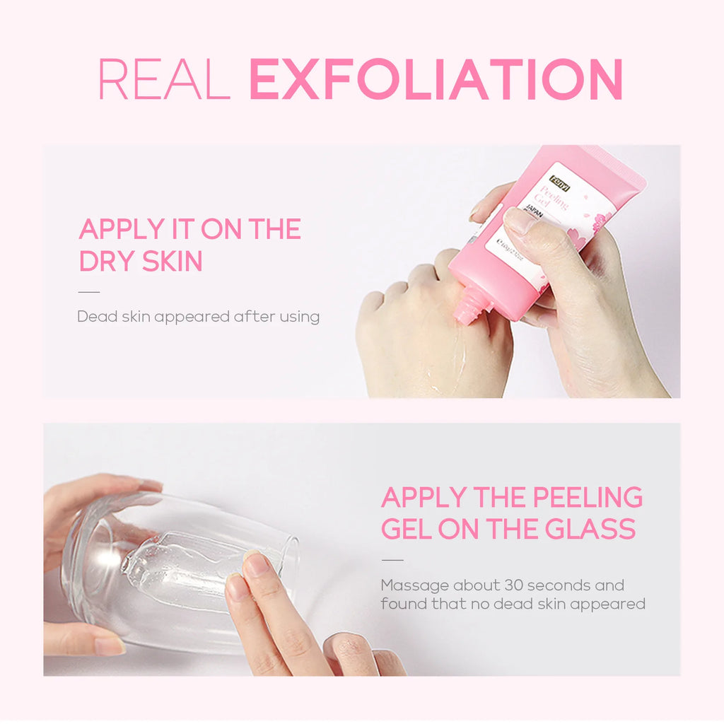 Cherry Blossom Exfoliating Gel Deep Cleaning Moisturizing Tender Face Body Cleansing Repair Facial Scrub Skin Care Products 60g