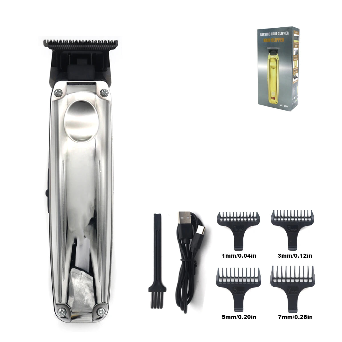 Beard Trimmer for Men with DLC Blade T-Blade Zero Gapped 8000RPM 5W Low Noise Cordless Professional Hair Trimmer Machine Barber