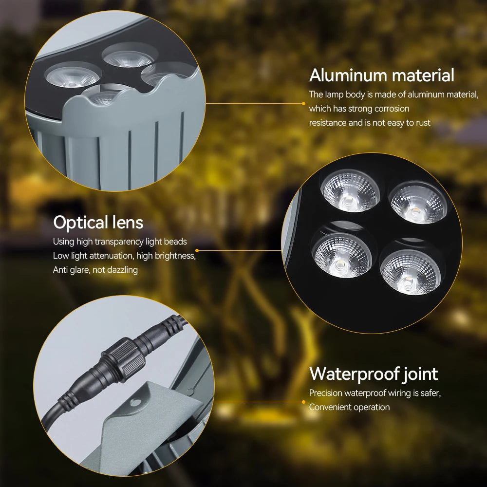 1/5 Packs LED Lawn Spotlight Tree Hugging Light 220V Outdoor IP65 Landscape Decor Light Garden Path Courtyard Sidewalk Patio