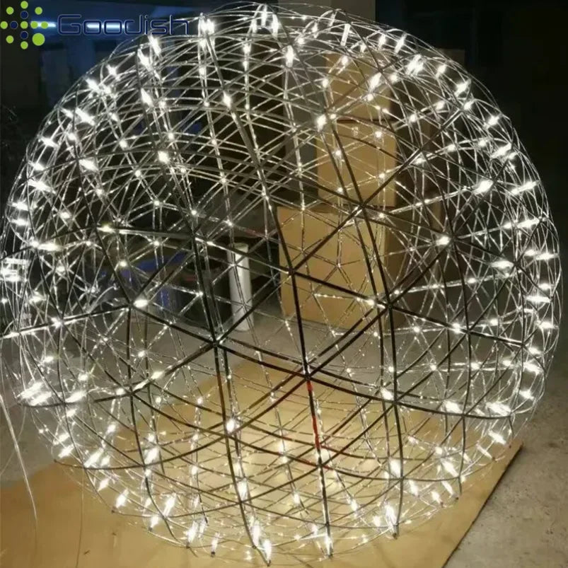 Modern Minimalist Stainless Steel Spark Ball LED Pandent Lights Art Creative Lamps for Chidren's Room Home Decoration Chandelier