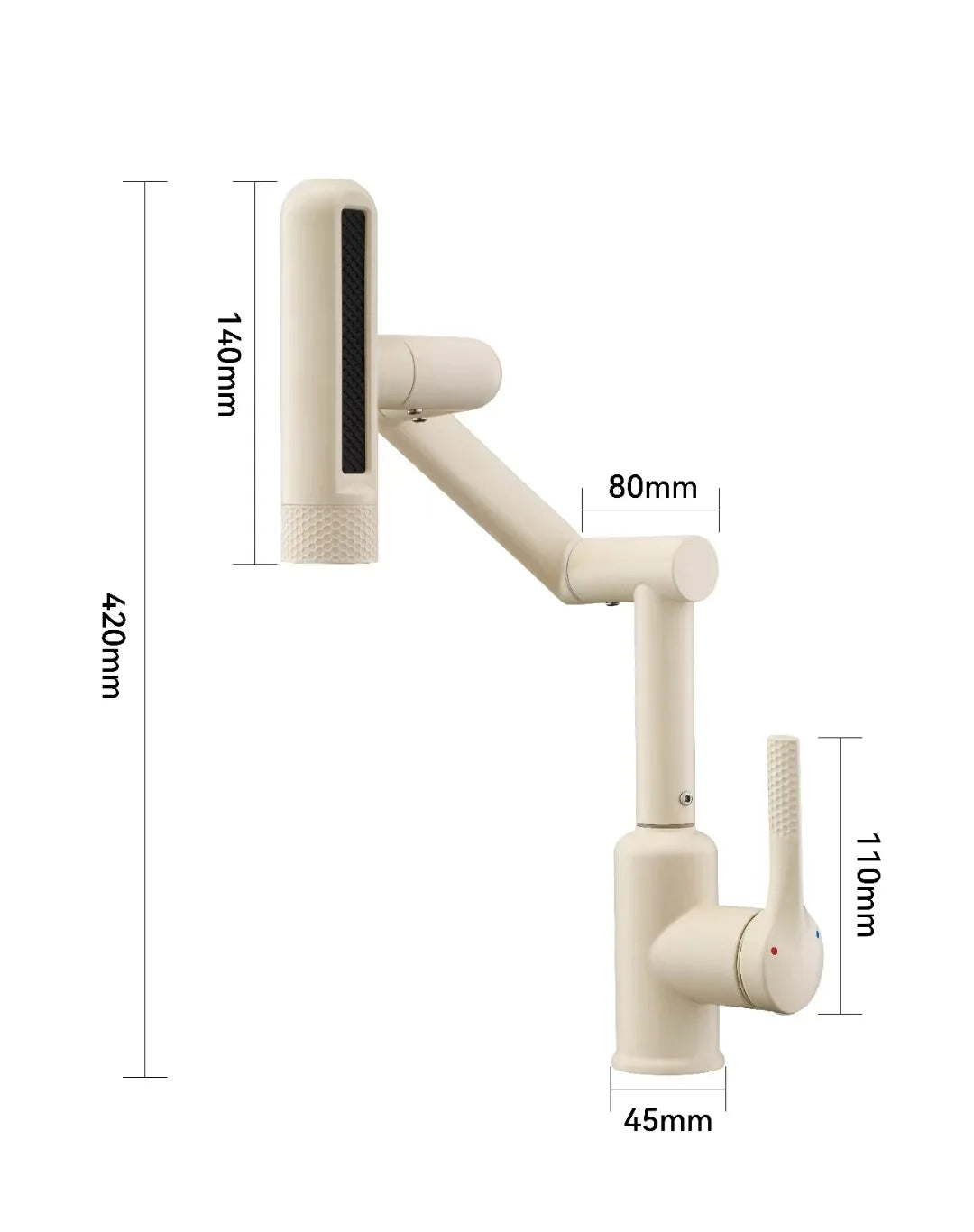 Stainless steel household kitchen hot and cold sink faucet multifunctional universal mechanical arm rotating washbasin