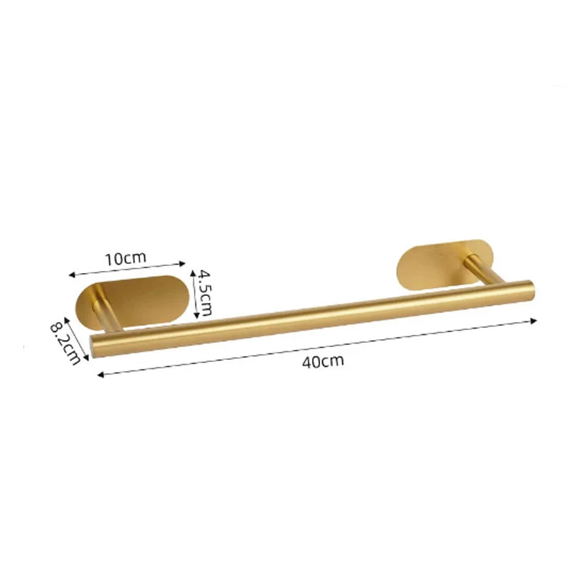 Self Adhesive Stainless Steel Hand Towel Holder No Drill Wall Mount Towel Bar Waterproof Shower Rack for Bathroom Accessories