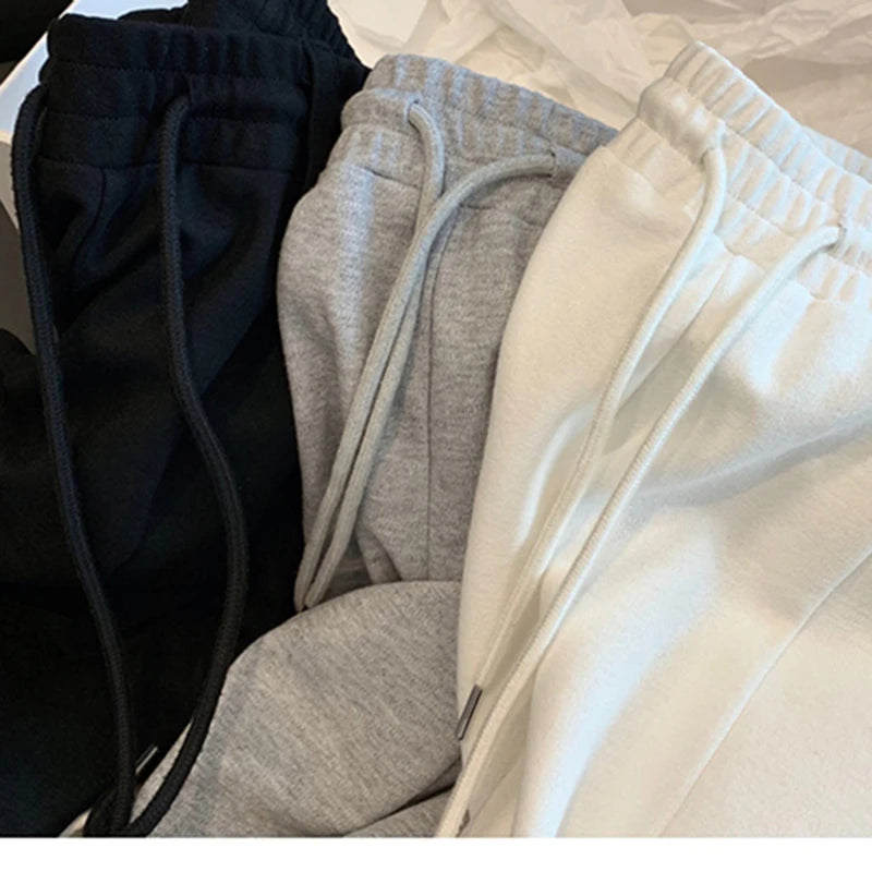 Girls Designer High Waist Flared Pants Lady Korean Slim Fit Casual Trousers Women Chic Drawstring Straight Leg Pants