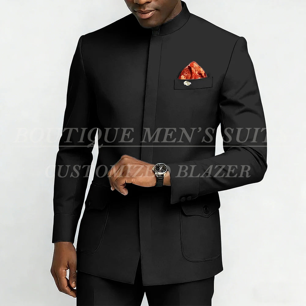 Bespoke Men's Suits Fashion Daily Male Clothing High Quality 2 Piece Jacket Pants Full Sets Luxury Daily Smart Casual Outfits