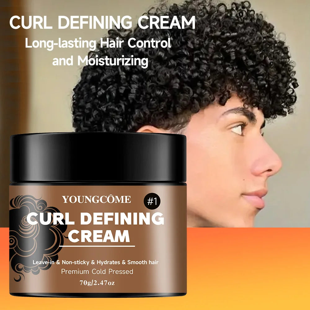 Black Castor Oil Curl Defining Cream Non-stick Hydrates & Eliminates Frizz, Hair-Smoothing Anti-Frizz Cream to Define Quick Repa