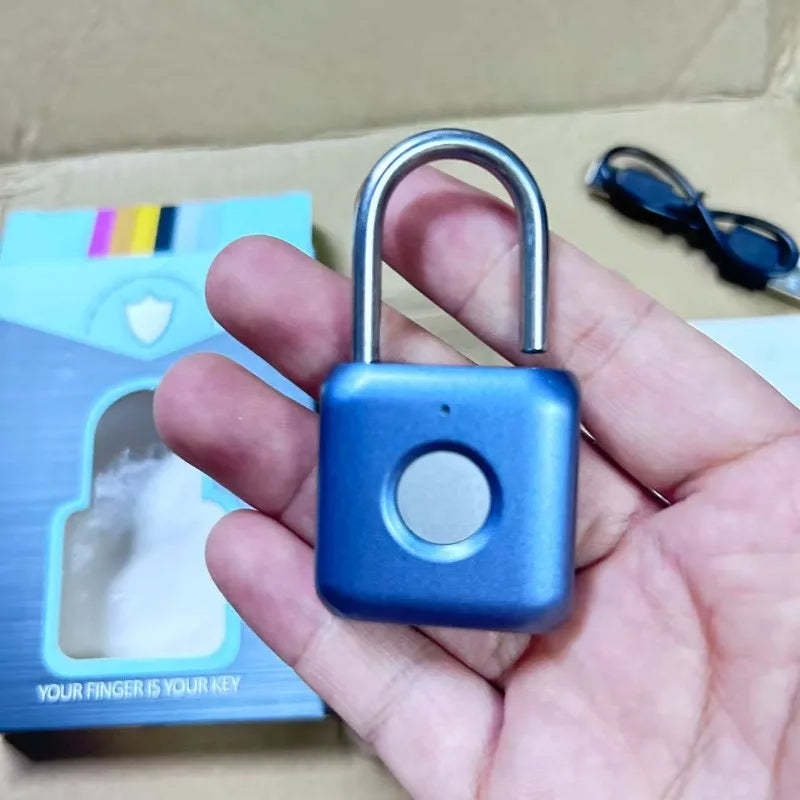 Intelligent Fingerprint Unlock Luggage Cabinet Lock Electronic Lock Head Dormitory Padlock High Security Travel Lock125