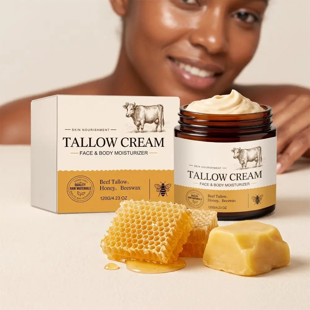 Beef Tallow Paste Deeply Moisturizer Honey Body Lotion Balm Brightening Wrinkle Remover Grass Fed Wild Honey Face Body Cream
