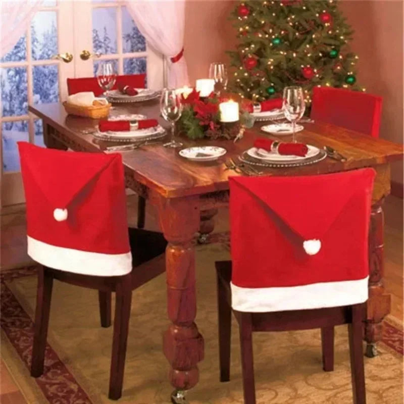 Christmas Chair Decoration Set Home Christmas Decoration Cartoon Chair Set Christmas Decoration Supplies christmas chair cover