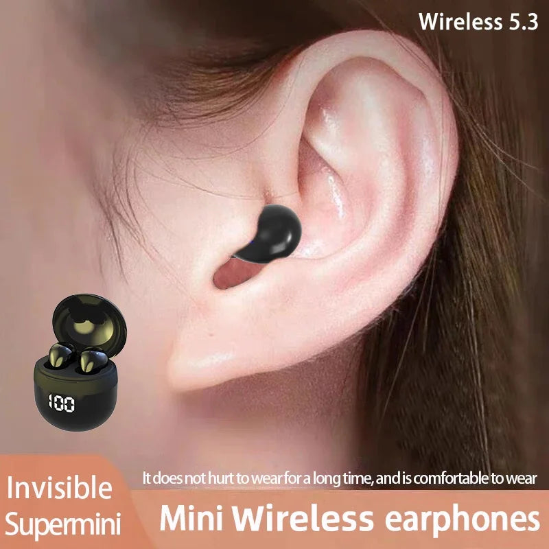 Wireless In-ear Headphones Bluetooth 5.4 Earphone Control Sport Headset Waterproof Microphone Music for Tumbler Design Mini Tiny