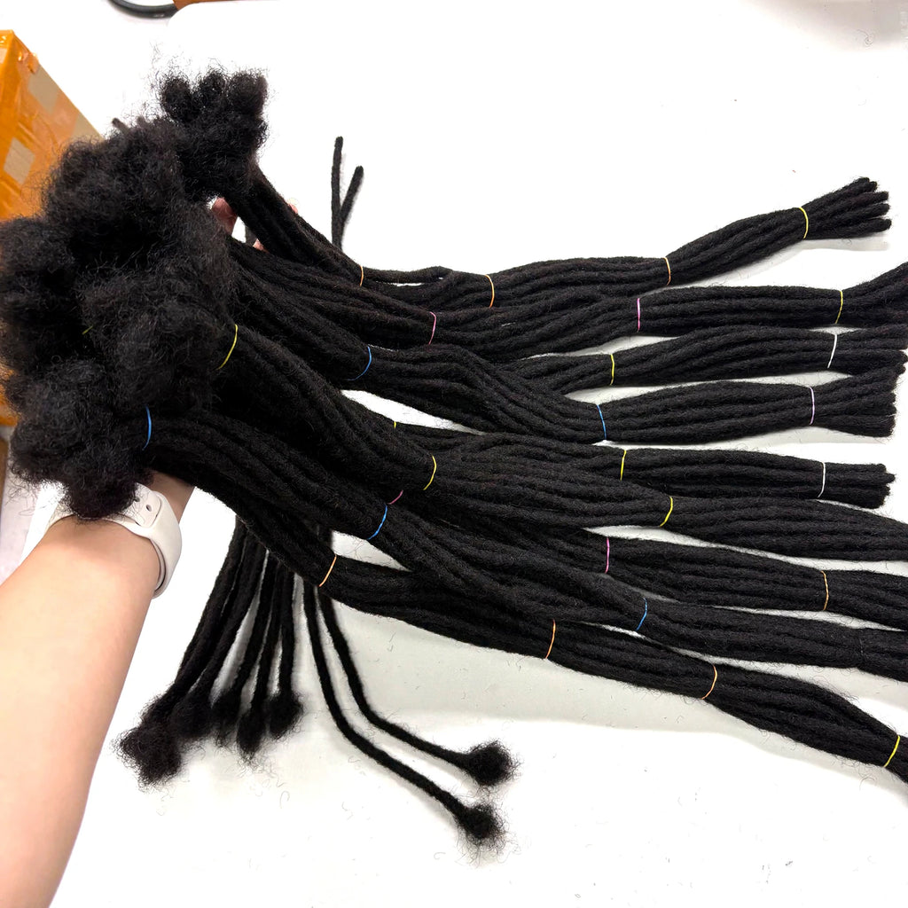 6-20inch 0.6cm Regular Loc Extension Human Hair 50 Strands Full Handmade 100% Human Hair Loc Dreadlock Extension for Men Women