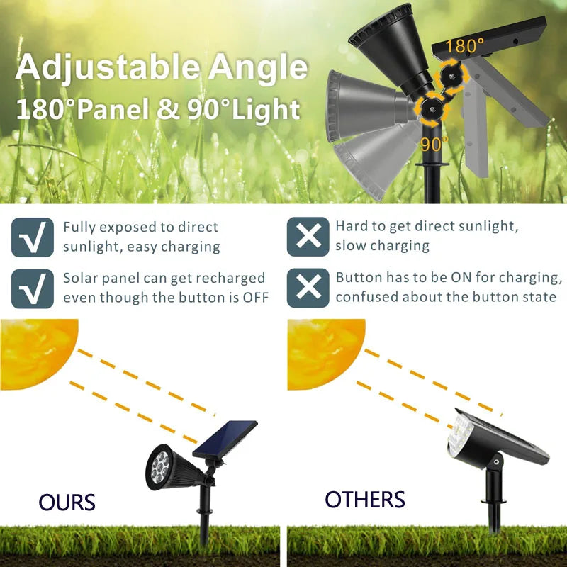 Outdoor Solar Lights Home Garden Patio Walkway Lawn Waterproof 7Led Solar Lamp Spotlight Decoration Energy Yard Lantern Lighting