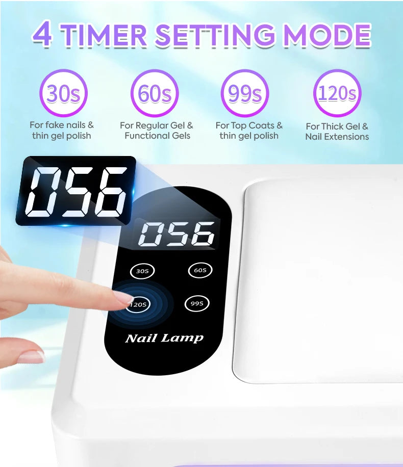 Professional 96 LED Nail Lamp Quick UV Gel Nail Polish Dryer With 4 Timer Sensor Lamp For Manicure Salon Tools