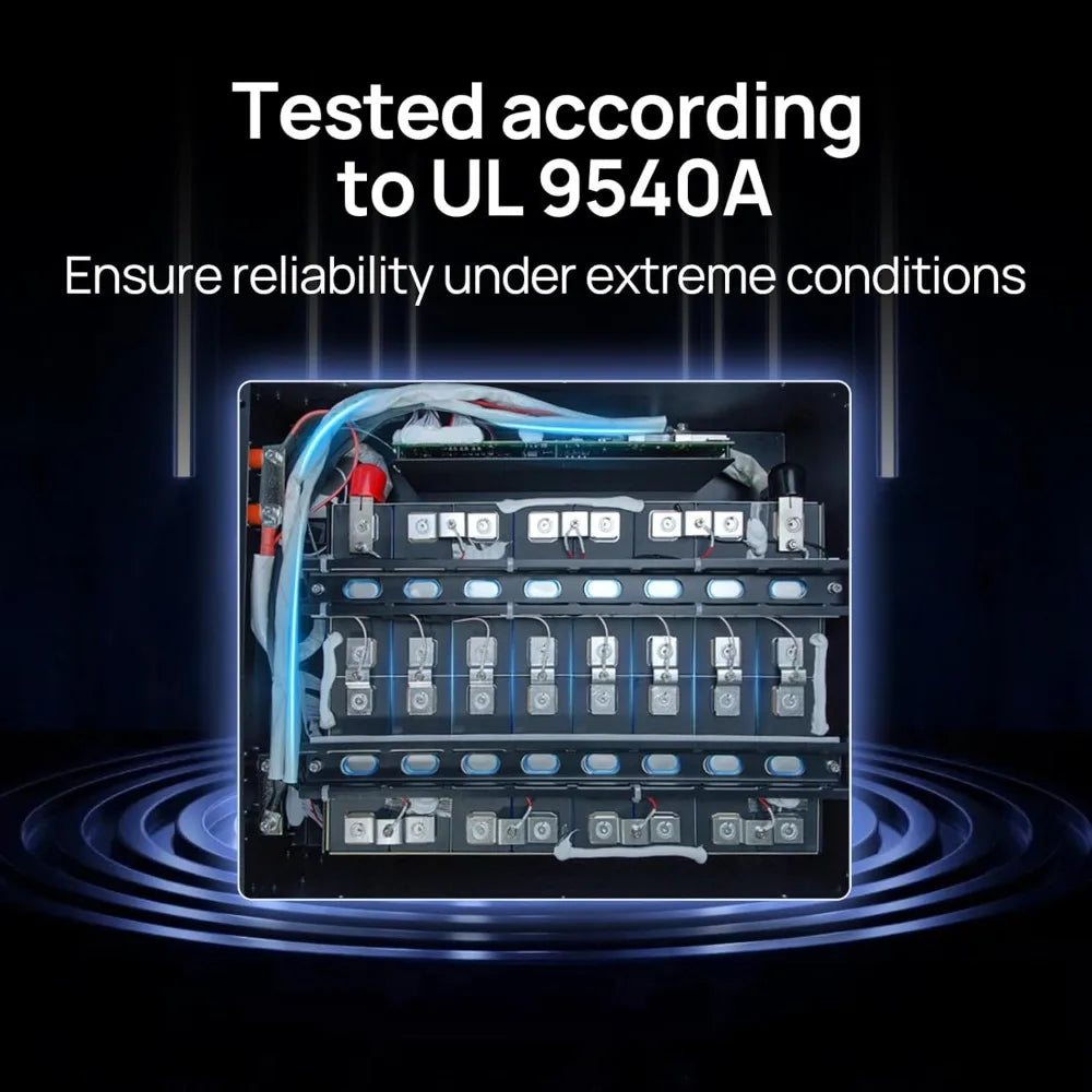 Certified | 5120Wh Server Rack Battery for Solar Energy Storage 48V 100Ah LiFePO4 Lithium Battery w/Bluetooth | UL1973 & UL9540A