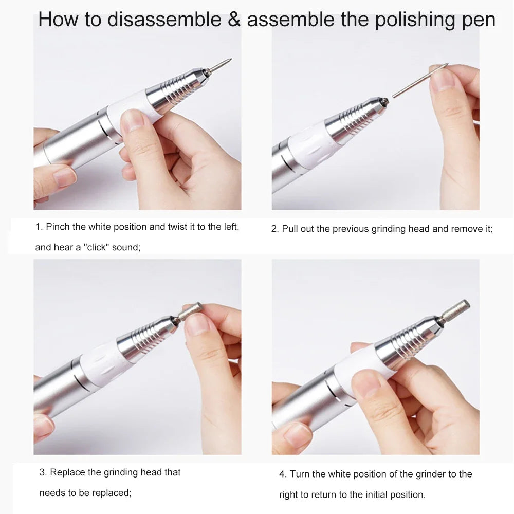 Professional Nail Drill Machine 35000RPM Manicure Machine Apparatus for Pedicure Kits Electric Nails File with Cutter Nail Tools