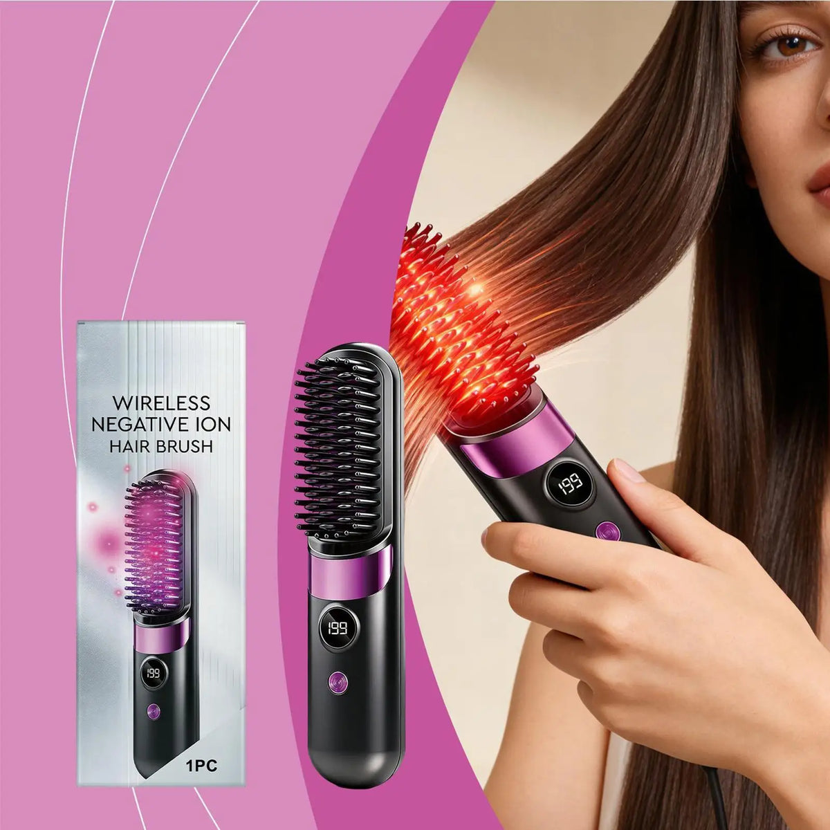Hair Styler Straightening Hot Comb Heating Straight Hair Comb Mini Ionic Hot Comb Straightener Hair Straightening Brush