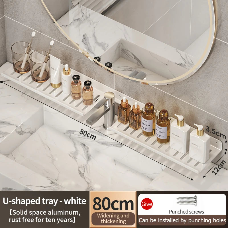 Faucet Storage Tray, Bathroom Storage Rack, Mirror Front Toilet, Washbasin, Washbasin, Bathroom Rack
