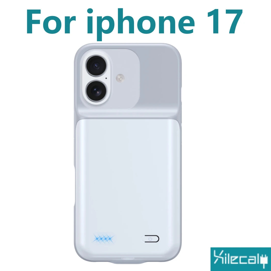 Xilecaly Smart Battery Charger Case For iphone 17 Pro Max Battery Pack Power Bank External Charging Cover For iphone Air 17Air