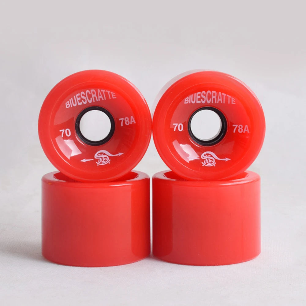 4pcs 70mm 51mm 80 duro Longboard Wheel for 70mm Skateboard Tire 80A Durable Elastic PU Ruedas for Road Street Skate Board Rodas