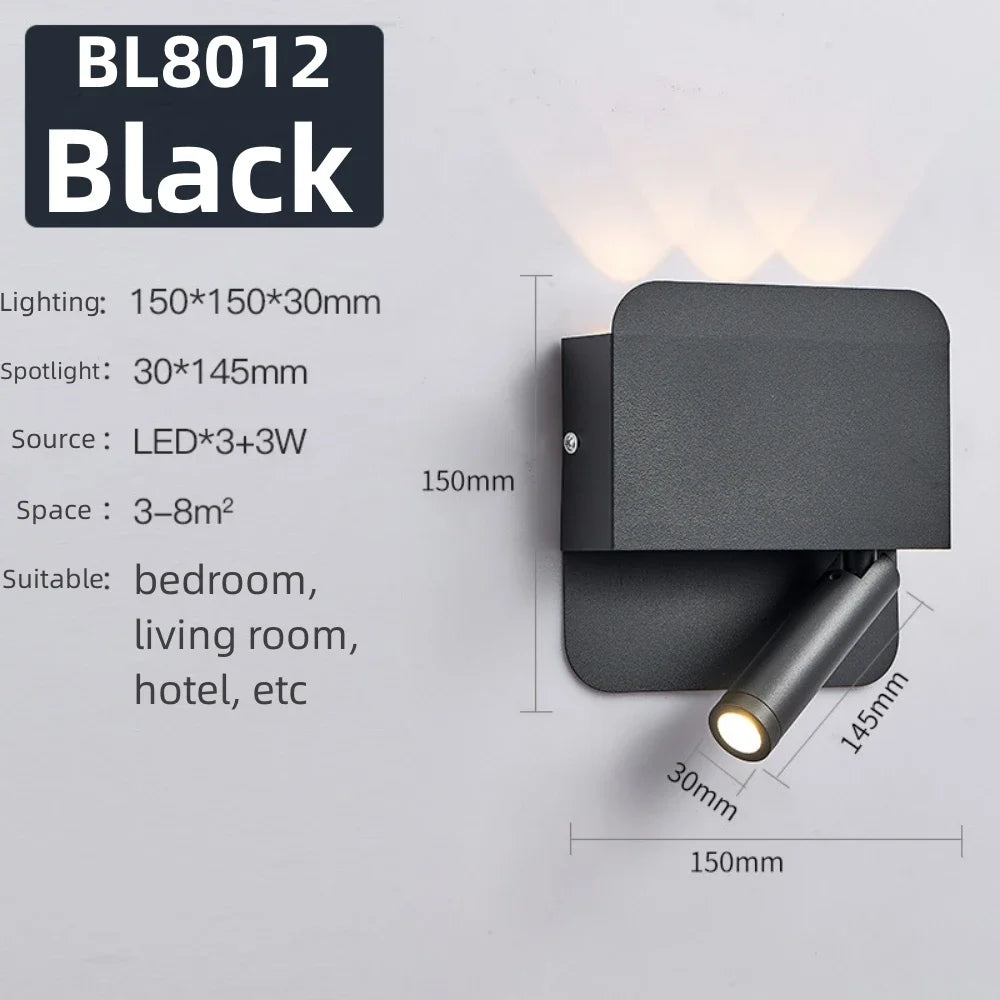 Rotatable Wall Lamp 3W 6W 9W 10W Modern LED Wall Light Home Decoration Angle Adjustable Bedroom Bedside Sconce Lamp for Home