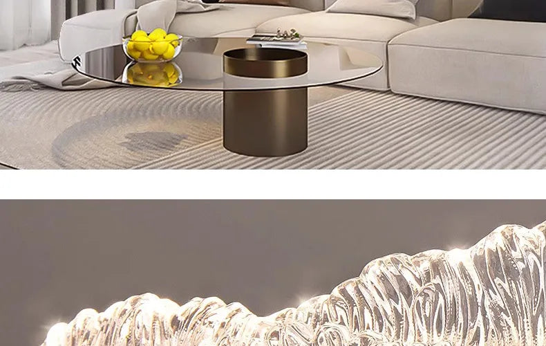 LED Luxury Pendant Light Living Dining Room Bedroom Modern Upscale Acrylic Texture Suspension Lamp Home Decoration