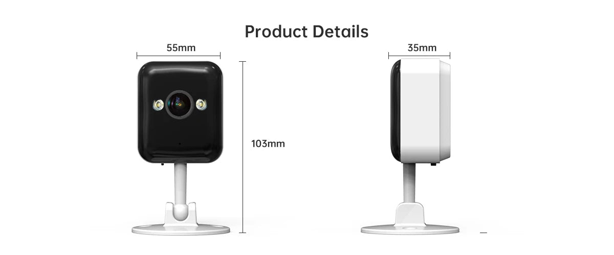 JOOAN 3MP Mini Wifi Camera Outdoor Motion Tracking Security IP Camera 1080P Color Night Waterproof Smart Home Baby Monitor