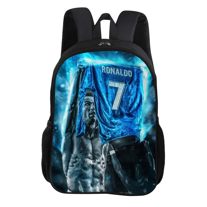 CR Football Star Knapsack Rucksack Child Bookbag  Ronaldo School Backpack Football Sports Backpack Fashion Schoolbag Kids Gift