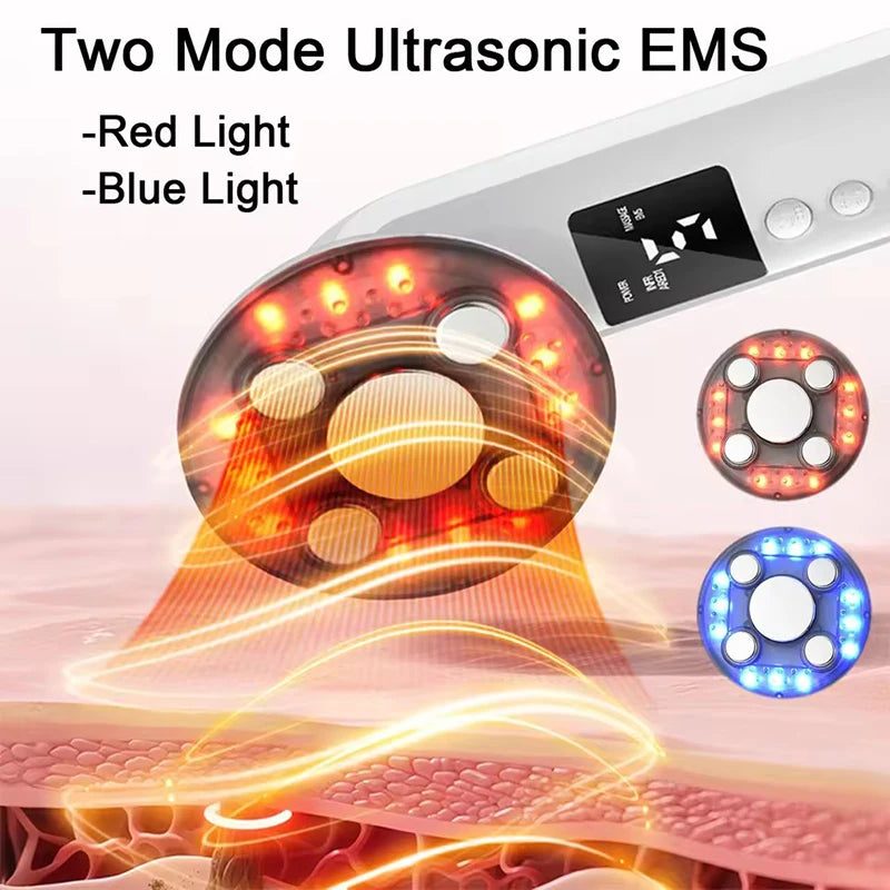 3 IN 1 EMS Ultrasound Machine Body Slimming Vibrating Massager Anti-Cellulite Fat Burner Facial RF Infrared EMS LED Light Device